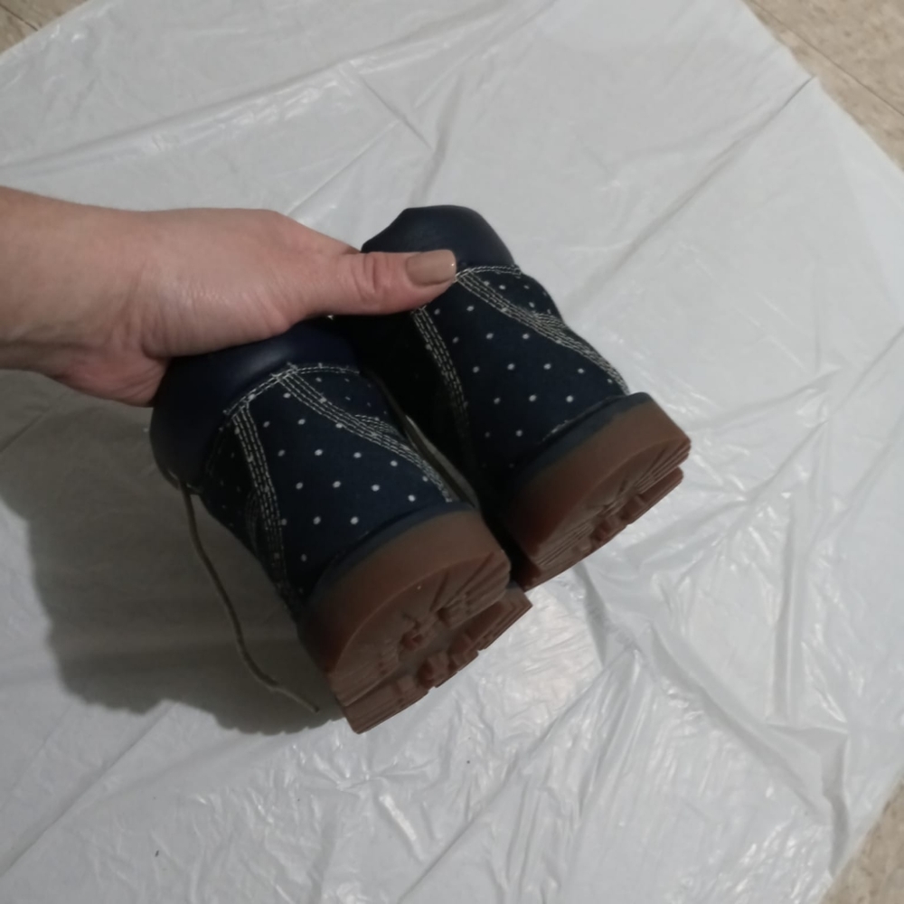 Navy blue white dotted Timberland Size 12 - Picture 2 of 8